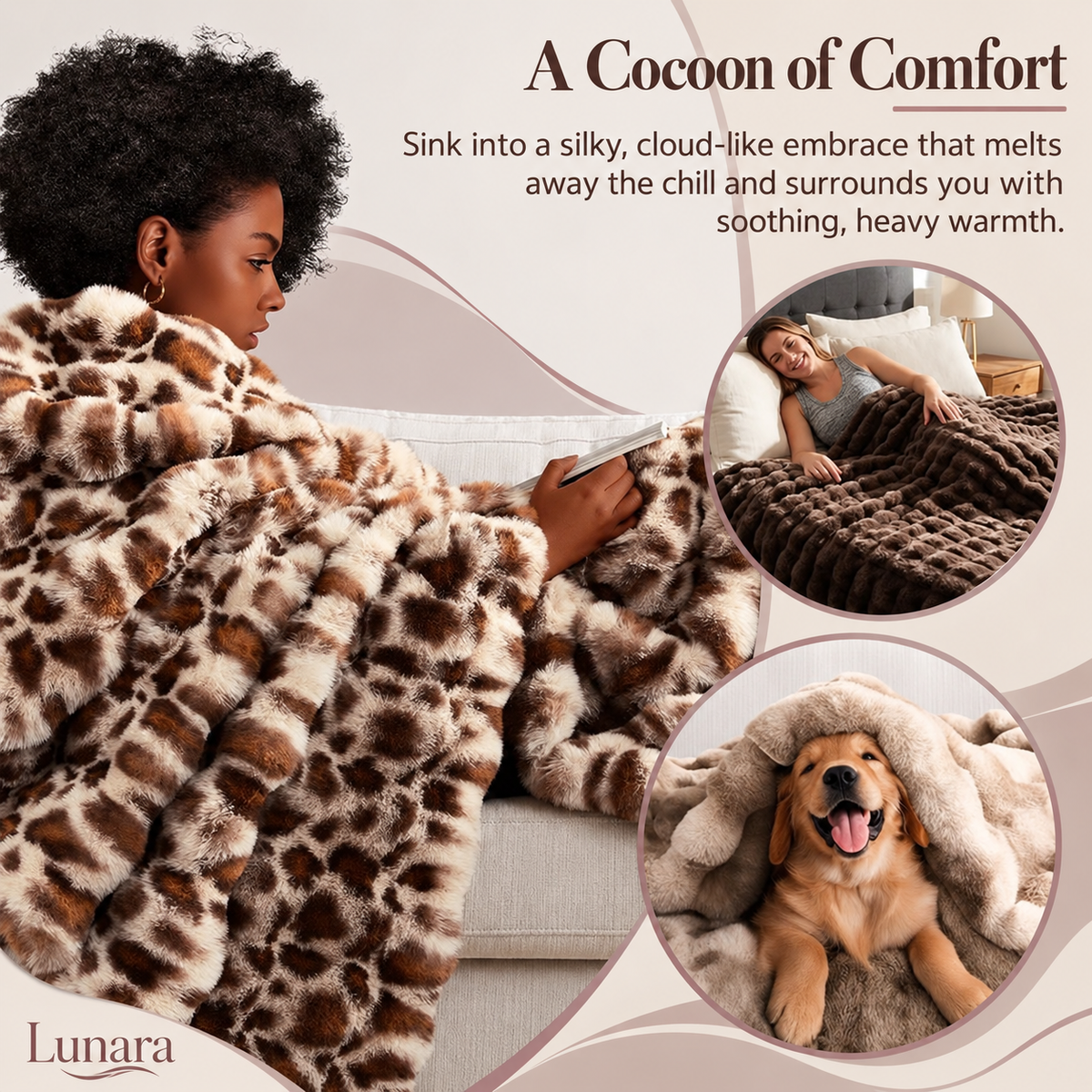 Lunara Faux Fur Throw Blanket