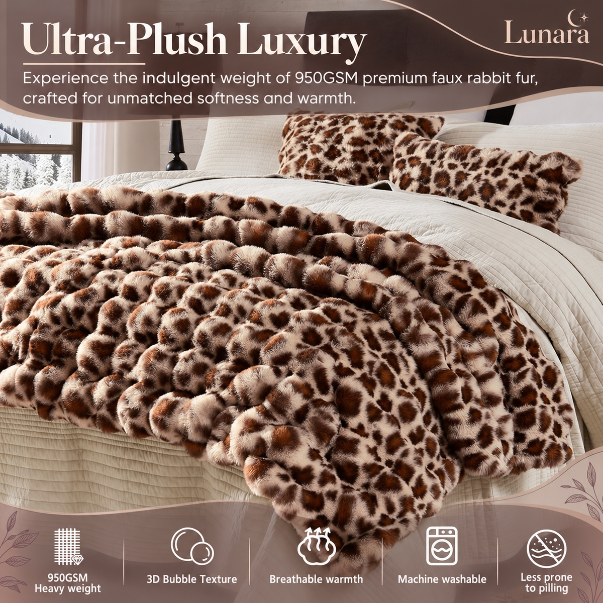 Lunara Faux Fur Throw Blanket