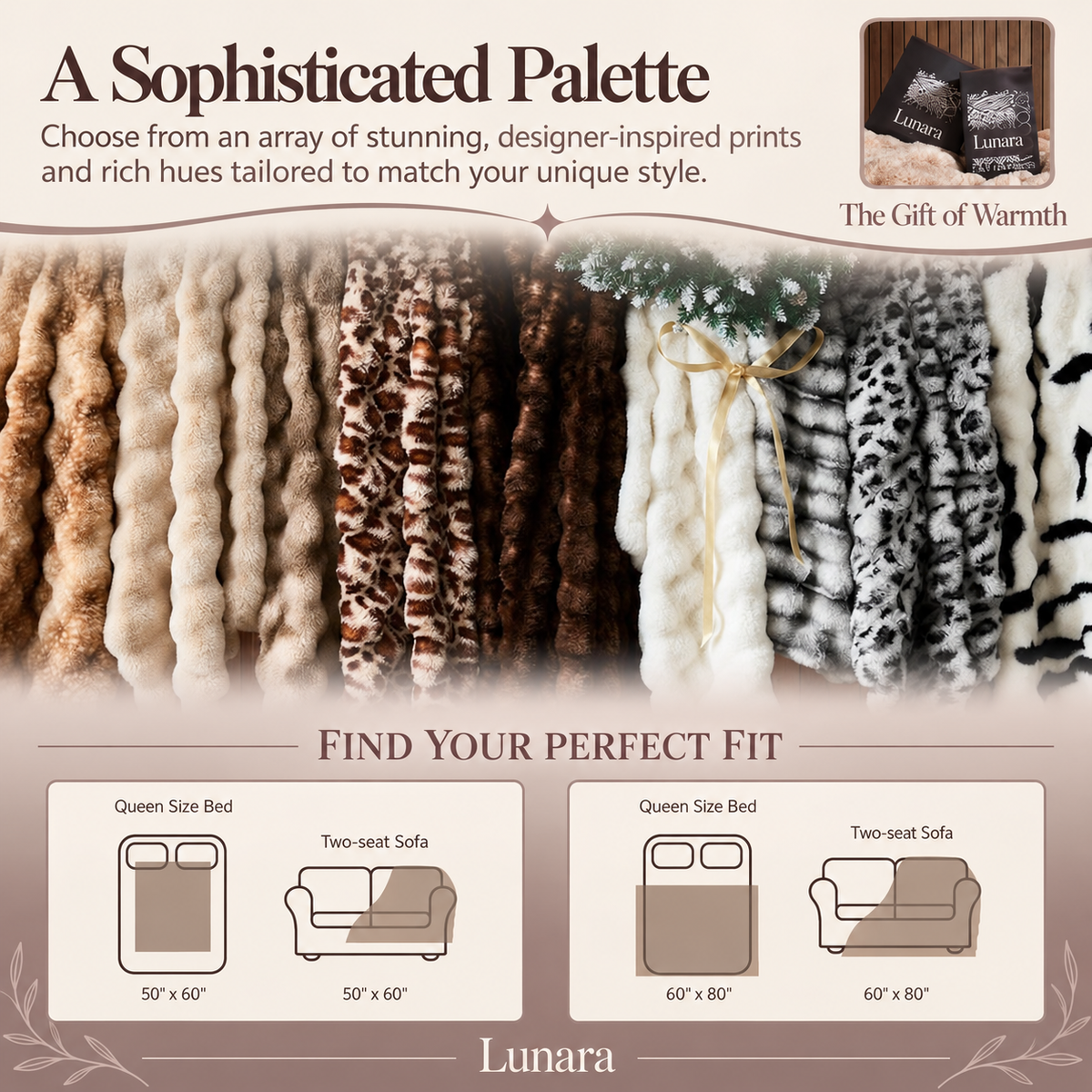 Lunara Faux Fur Throw Blanket