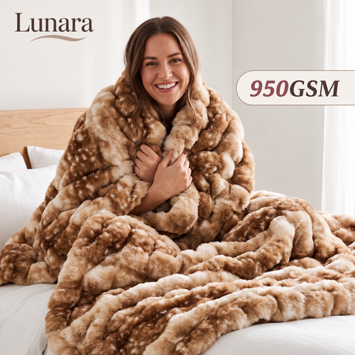Lunara Faux Fur Throw Blanket
